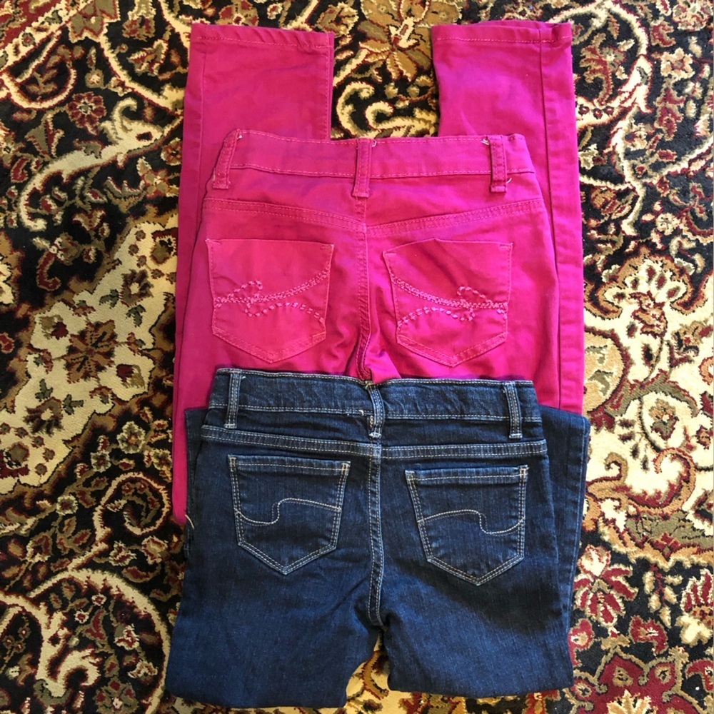2 pairs girls pants 6x pink Sizzle Jeans and falls Creek jeans 6XR